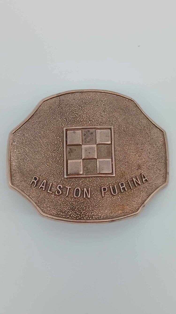 Bronze belt buckle, Ralston Purina company service award